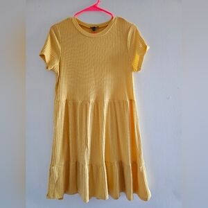 Lily Rose Yellow Ribbed Dress